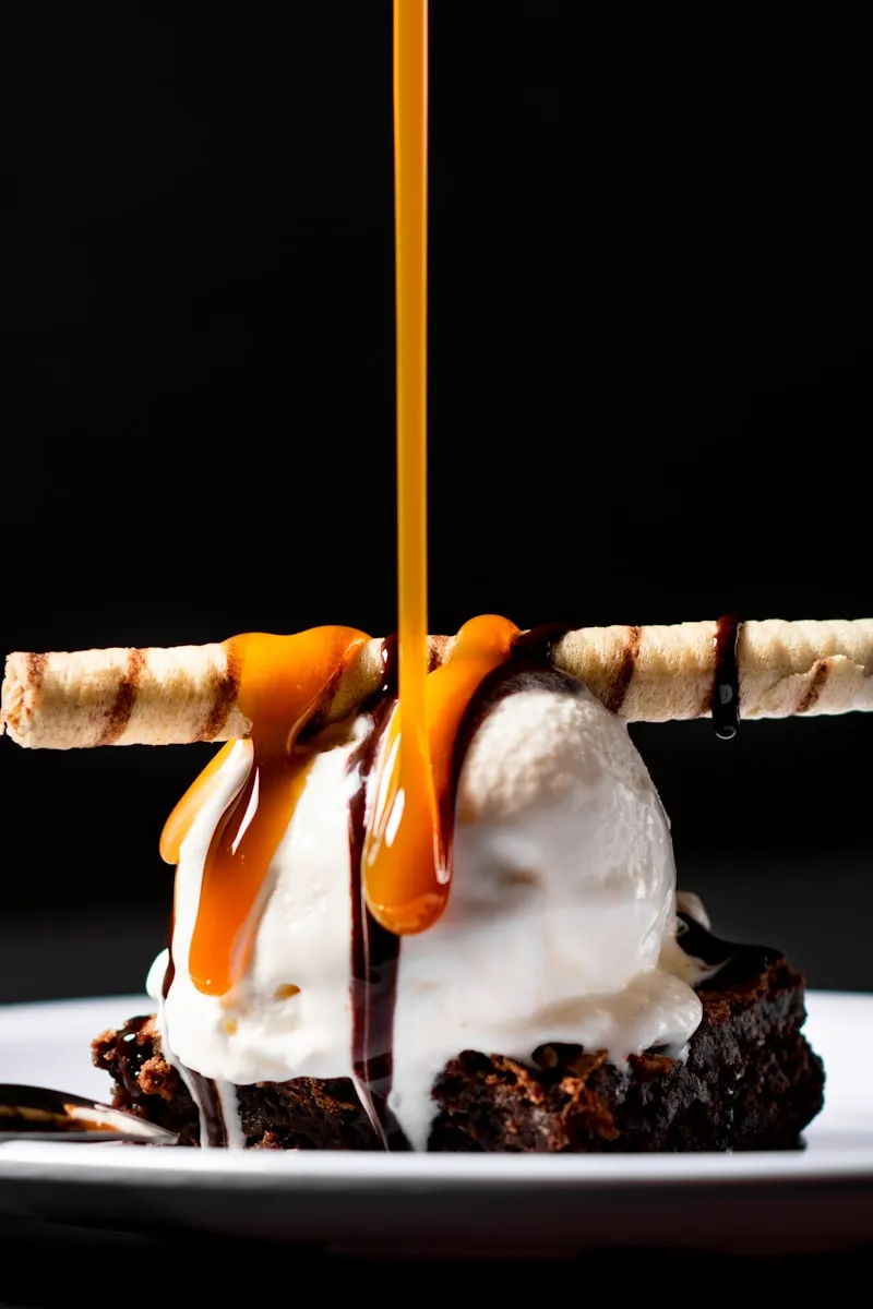 A pudding plated at the end of service